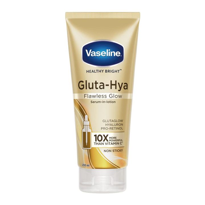 Vaseline Gluta-Hya Flawless Glow, 200ml, Serum-In-Lotion, Boosted With GlutaGlow, for Visibly Brighter Skin from 1st Use FROM INDIA (SAM)