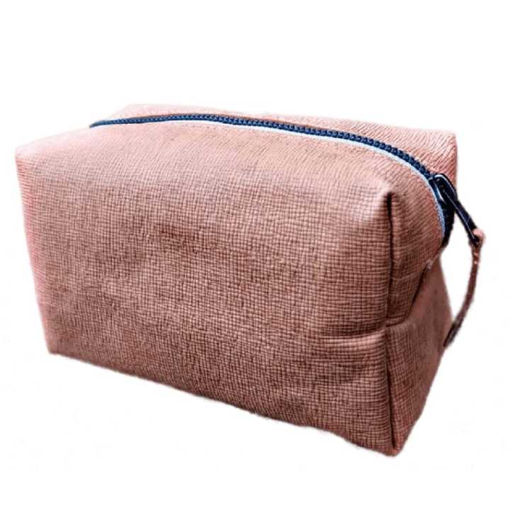 Men Women Trabele Toiletry Kit Bag Travel Organizer Make Up Shaving Dopp Case Brown Small