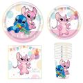 Lilo Stitch Angel Party Supplies Disposable Tableware Paper Cups Plates Napkins Banner Kids Birthday Party Decor Baby Shower. 