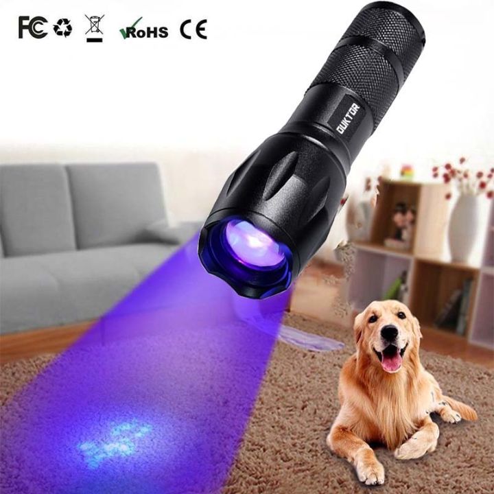 UV Led Flashlight 365nm Ultra Violets Ultraviolet Flashlight Invisible Zoomable Torch for Pet Stains Hunting Marker Checker-UV 365nm