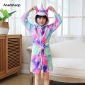 Anedshaop Pink Princess Bath Robe for Girls 3 4 5 6 7 8 9 10 11 12 Years Unicorn Original Kids Bath Towel Robe Fashion Winter Toddler Girl Bathrobe. 