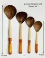4Pcs Kithul Wood Spoon Set Wooden Kitchen Utensils Set. 