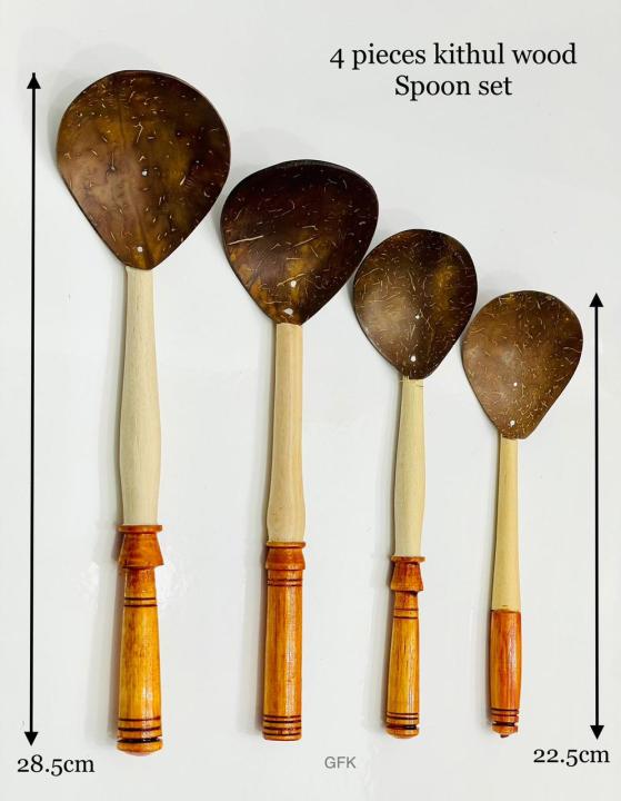 4Pcs%20Kithul%20Wood%20Spoon%20Set%20Wooden%20Kitchen%20Utensils%20Set%20-%20Image%202
