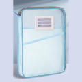 Nylon Mesh Student Tote Bag A4 Size L-Shaped File Pocket Portable Mesh Book Bag for Travel Documents Filing. 