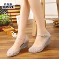 【ZOSR】Crystal Sandals Women's Summer Fashion Outdoor Hollow-out Wedge Non Slip Hole Shoes 2023 New Arrival Shoes Beach Shoes. 