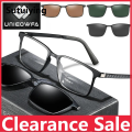 【New design】Sutuiying RAY BAN Myopia Magnetic Clip on Glasses Frame Men Optical Prescription Frame Eyeglasses Men Rectangle Polarized Magnet Clip Sunglasses. 