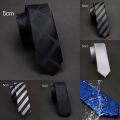 Ricnais 5cm For Man Blue Black Stirped Waterproof Necktie Paisley Men Skinny Neck For Wedding. 