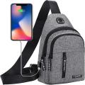 Crossbody Sling Bag, Waterproof Sling Backpack Bag with USB Charging Port, Multipurpose Shoulder Bag Travel Hiking Bag. 