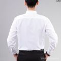 White Men's Long Shirt Men's Clothing Wedding Best Man Shirt Dress Performance Chorus Table Shirt Dance Bow Tie Sleeve Men ﹃. 