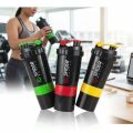 500ml  Three Layers Plastic Gym Fitness Protein Shaker Bottle Sport Gym Water Bottle with Tick Marker. 