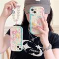 Case Cover For Infinix Hot 30i 20i 20 4G 12 30 9 Play Smart 7 6 HD Plus shell Soft Clear Silicone Bracelet Chain Cream Wavy Edge Cartoon Bear Rabbit Cartoon Cute Luxury INS Back Cover Fashion Bumber Shockproof Camera Protective Full Protection. 