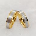 High Quality Handmade Promise Wedding Rings Sets for Couples Western Designer 18k Gold Plated Titanium Jewelry Finger Ring. 