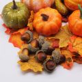 NYT Fake Artificial Mini Pumpkin Gourd Acorn Berries Maple Leaf Foam Pumpkin For 50Pcs Halloween Thanksgiving Decorations. 