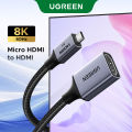 UGREEN Micro HDMI-Compatible to HDMI-Compatible Adapter 4K/60Hz 3D for GoPro Hero 7 Raspberry Pi 4 Sony Nikon Braided Cable 4K. 