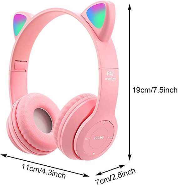 Wireless%20Gaming%20Headset,%20Bluetooth%205.0%20Cat%20Ear%20Headphones,%20Kids%20Headphones%20P47M,%20LED%20Light%20Up%20Bluetooth%20Over%20Ear%20Headphones%20for%20Kids%20and%20Adults%20Wearing%20-%20Image%205