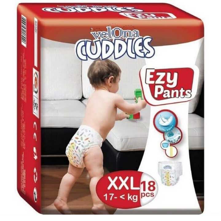 Velona Cuddles Ezy Pants Disposable Baby Diapers XXL (Above 17kg) 18Pcs