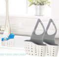 Kitchen Sink Caddy Sponge Holder Silicone Plastic Soap Holder Hanging Ajustable Strap. 