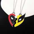 Deadpool and Wolverine Best Friends Necklace Set Split Heart Matching Pendant Necklace for Women Men Cosplay Jewelry Gift. 