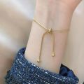 Fashion Ladies Steel Ankle Bracelets Drawable Tassel Girls Women Beach Anklet On Leg Foot Jewelry Snake Bone Chain Ins Style Adjustable. 