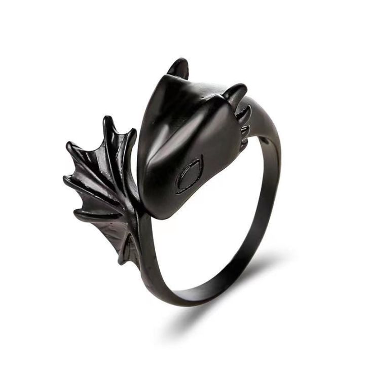 [new]Devil And Angel Couple Ring Open Toothless Ring Night Fury And ...