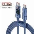 Toocki 100W Transparent USB C To Type C Cable PD Fast Charge USB C to USB C Display Cable For Macbook Xiaomi Samsung Poco Realme. 