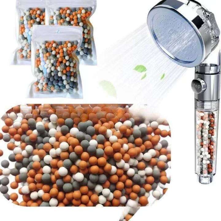 Head Replacement Beads Filter Energy Anion Mineralized Negative Ions Ceramic Balls Water Purification Stones for Shower