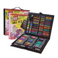 150pcs Art Drawing Set Children's Painting Sketching Tools Water Color Pen Wax Crayon Oil Pastel Drawing Pencils Paint Brush Students Stationery Supplies. 