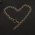 Metal Polygon Geometry Belts for Women Dress Waist Chain Gold Silver Color Female Simple Elegant Style Chain Belt. 