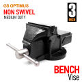 Bench vice 3" inch maximum clamp width medium duty GS OPTIMUS brand bench vise vice 75mm. 