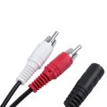 3.5 mm stereo female 2 RCA male AV cable auxiliary audio adapter wire. 