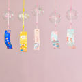 1pc 1pc Creative Japan Style Hibiscus Decor Pattern Glass Hanging Wind Chime. 