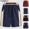 INCERUN Men's Fashion Short Capri Pants Bermuda Elastic Waist Chinese Style Trousers New. 