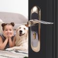 Indoor Household Door Handle for Home with Security Lock Key Set Aluminum Alloy. 