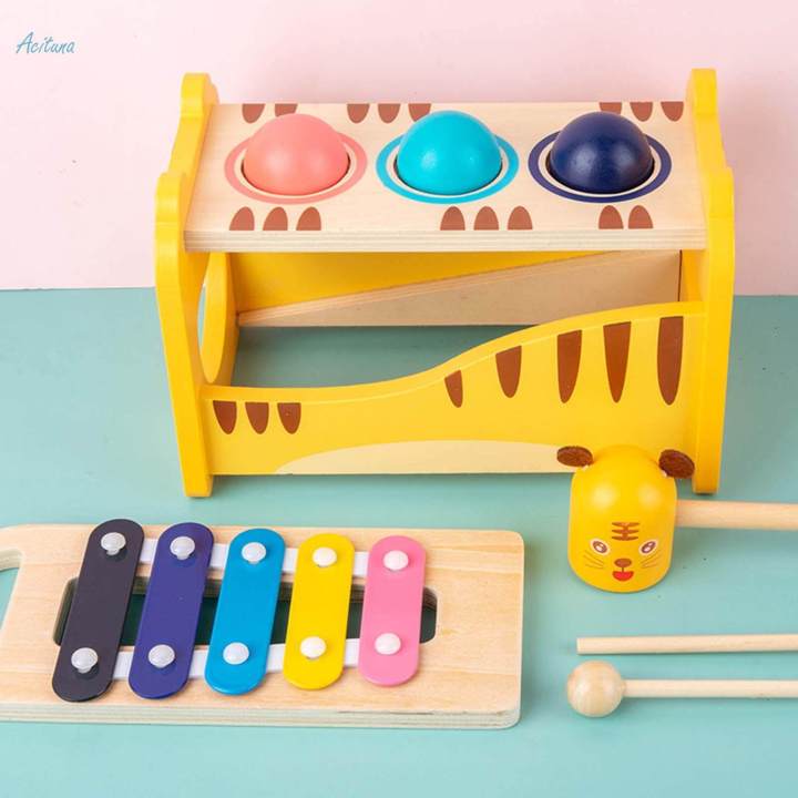 Wooden Musical Pounding Toy Educational Toys Birthday Gift for Baby Toddlers