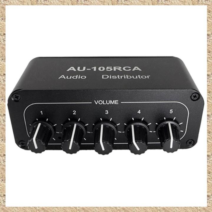 Distributore Audio Stereo 5 Canali – 1 Ingresso 5 Uscite Splitter Per Amplificatori E Casse Attive, Nero - 2