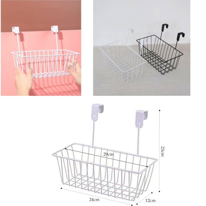 Metal%20White%20Rust%20Resistant%20Hanging%20Basket%20Grid%20Storage%20Baskets%20with%20Hooks%20,%20Over%20Door%20Hanging%20Basket,%20Hanging%20Cabinet%20Storage%20Organizer%20for%20Bathroom%20and%20kitchen%20-%20Image%202