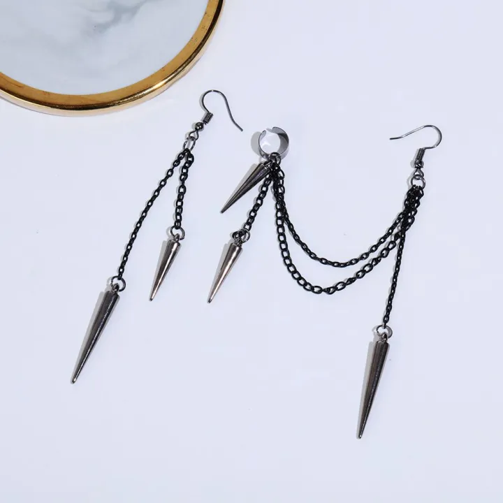 hikaw%20for%20boys%20earrings%20for%20men%20korean%20style%20Street%20Wear%20Hip%20Hop%20Temperament%20Fashion%20Design%20With%20Chain%20Party%20Gift%20Men%20Earrings%20Alloy%20Korean%20Dangle%20Earrings%20Women%20Ear%20Bone%20Clips%20-%20Image%208