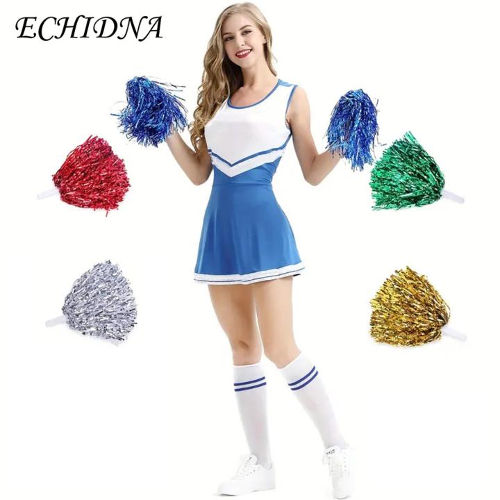 Durable Pe Material Pom Poms Colorful Metallic Cheerleading Pom Poms for Women Girls Spirited Sports Dance Props Metallic Foil Cheerleading Pom Poms