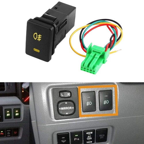 Push Button Map Light 4-Pole 12V Push Button Switch with LED Background Indicator Lights for ...