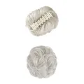 Wavy Hair Piece Messy Curly Hair Bun Invisible Hair Extensions Updo Synthetic Chignon Scrunchie Fake Hair Claw Clip Bun Women. 