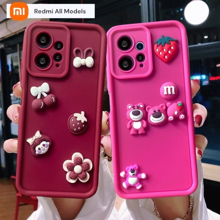 CAMMY  Xiaomi Redmi Cute Phone Case For Redmi Note 13 12 Pro 8 10 11 12C 13C 14C 13R 9A 9S 9C 9T 10A 10S 11S 10C Plus Poco M3 X3 NFC X4 M4 M6 A1 A2 A3 4G 5G Back Cover Clear Transparent Silicone Case Soft Airbag Bumper Camera Protection Cute Design