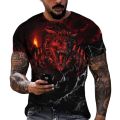 Men'S Summer Vintage Flame Dragon 3d Printed T-Shirt Stylish And Comfortable O Collar Short Sleeve Oversized Top. 