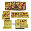 55 Pcs Pokemon Golden Trading Cards Gold Foil Set. 