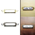 12Pcs Antique Brass Golden Metal Label Pull Frame Handle File Name Card Holder For Furniture Cabinet Drawer Box Case Bin 17*60mm. 