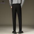 ACHS AWAKE Business Clothing Suit Pants Men's Trendy Drape Casual Straight Trousers Summer Ice Silk Cropped Pants. 