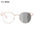 OQ BOGA 4 Colors Unisex Proof Blue Light Radiation Computer Glasses Men Women Photochromic Anti UV Round Frame Sunglasses. 