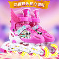 [Adjustable Size]The Skating Shoes Children's Full Set Flash Inline Skates Kids Skating Roller Skates Boys and Girls. 
