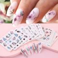 24pcs Flower Graffiti Water Nail Sticker Set Ink Blooming Floral Leaf Nail Art Design Polish Manicure Decoration Sliders. 