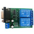 Two channel RS232 control Relay board DC 24V serial switch module for PLC. 