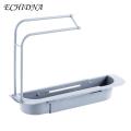 Expandable Sink Rack Expandable Telescopic Sink Storage Shelf Towel Rack Easy Install Kitchen Drain Rack with Ventilation Drainage Multifunctional Organizer for Homes Telescopic Sink Rack. 